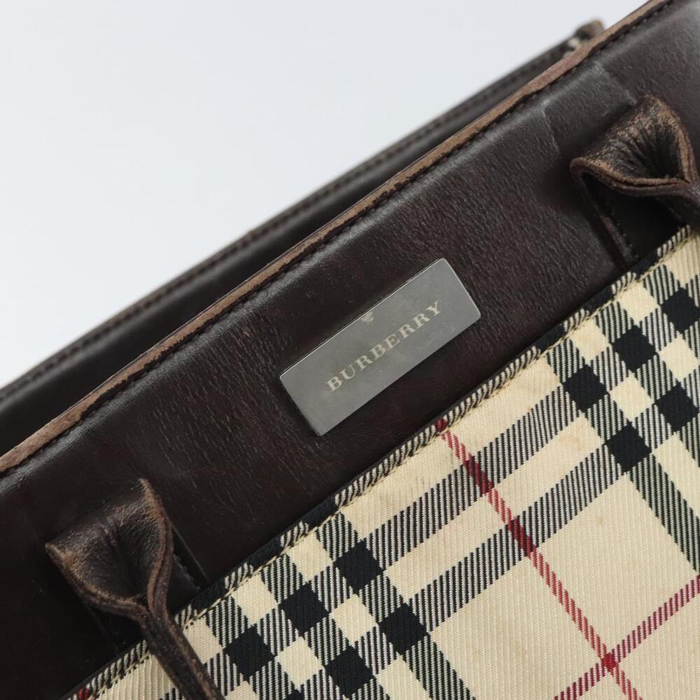 BURBERRY Nova Check Hand Bag Canvas Blue Silver Auth 161282 - Picture 11 of 16